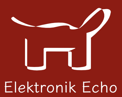 Das Logo von Elektronik Echo in Form eines Dinos aus Schallwellen